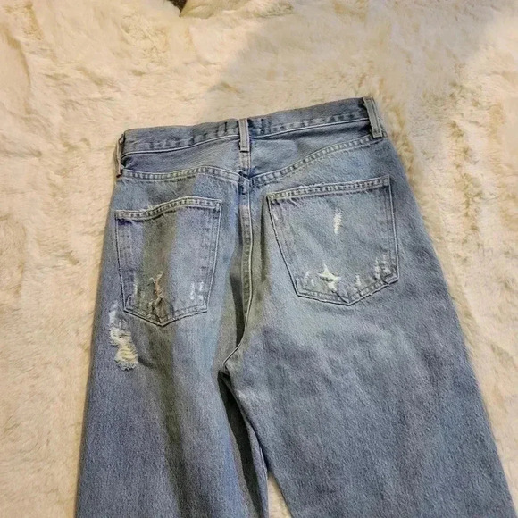 Agolde 90s Fit Button Fly Mid Rise Distressed Loose Fit Jeans Women 24 A069c-811 - Picture 12 of 12
